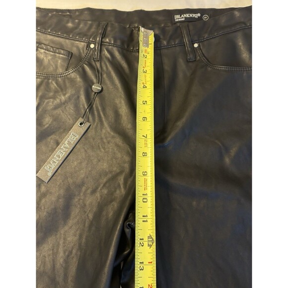 BLANK NYC Waverly Black Faux Leather Pants Women 31 High Rise Flare Pockets NEW - Picture 13 of 15
